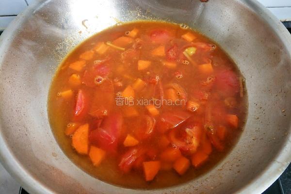 咖喱番茄烩锅饼的做法图解5