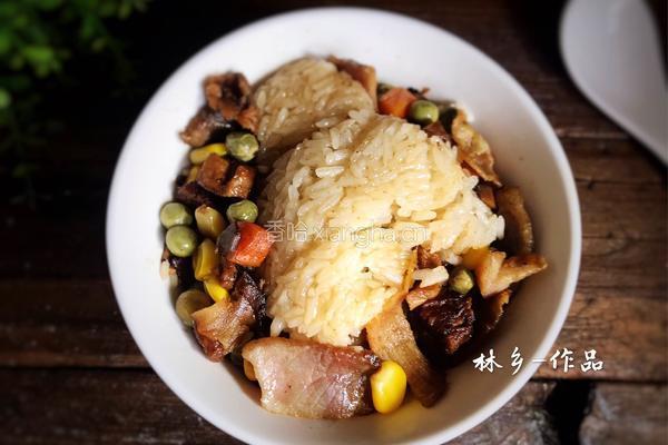 腊肉焖糯米粉的做法图解13