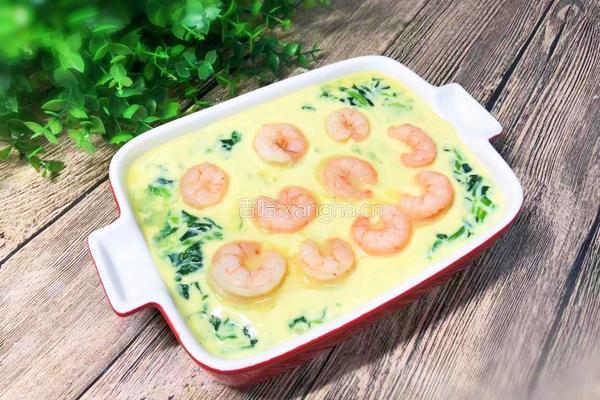 菠菜虾仁鸡蛋羹