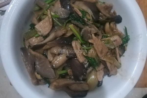 平菇炒肉的做法图解4