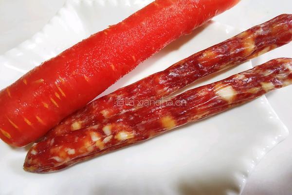 豌豆炒腊肠的做法图解3