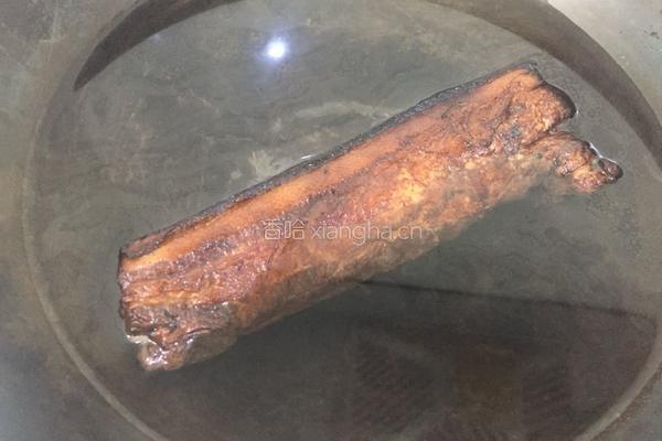 腊肉炒花菜的做法图解4