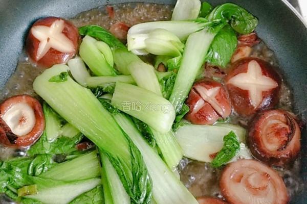 耗油香菇油菜的做法图解5