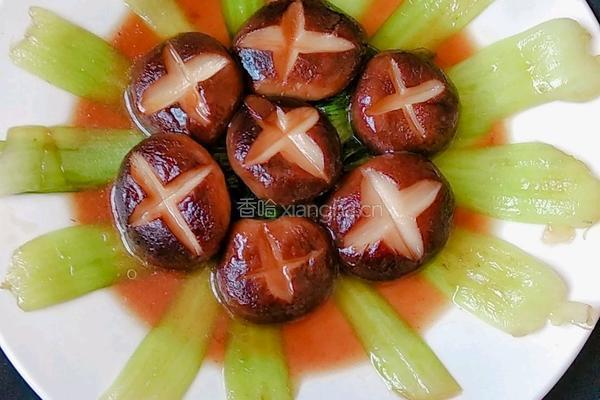 耗油香菇油菜的做法图解7