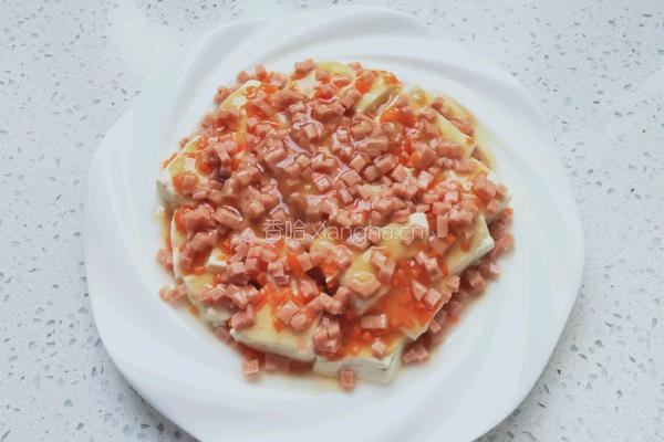 午餐肉蒸豆腐的做法图解7