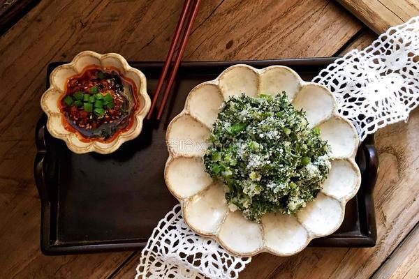 粉蒸茼蒿的做法图解8