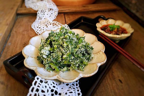 粉蒸茼蒿的做法图解10