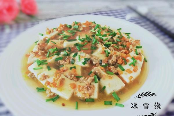 肉末蒸豆腐的做法图解1
