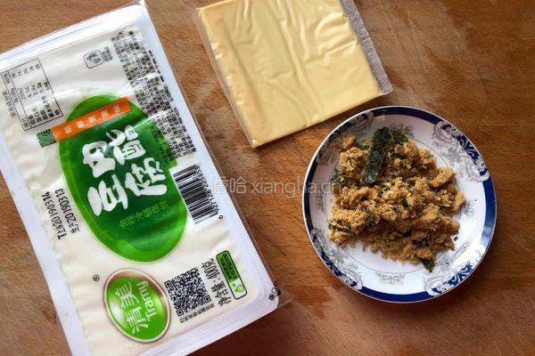 芝士肉松豆腐的做法图解1