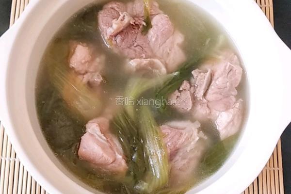 油菜骨头汤的做法图解8