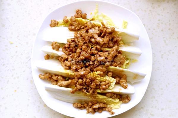 肉末蒸娃娃菜的做法图解6