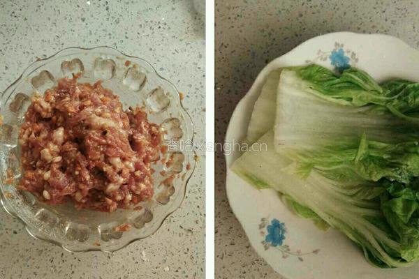白菜猪肉卷的做法图解2