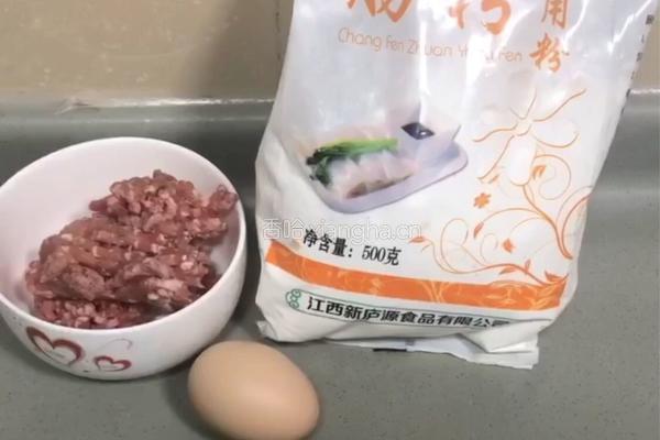 ＃蒸菜＃鸡蛋瘦肉肠粉的做法图解1