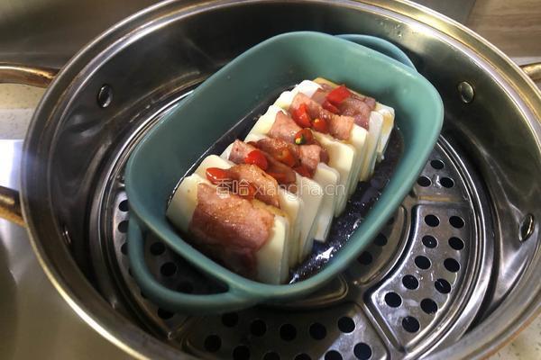 培根蒸豆腐的做法图解7