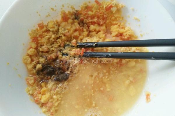 胡萝卜鸡蛋蒸虾滑的做法图解7
