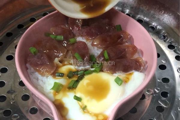 腊肠鸡蛋蒸饭的做法图解7