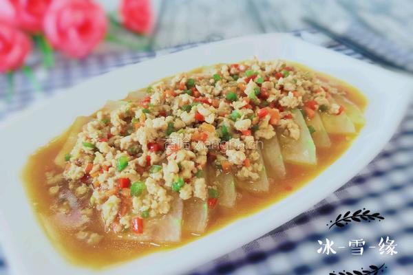 肉末蒸冬瓜的做法图解1