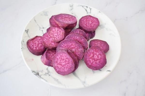 奶香紫薯饼的做法图解2