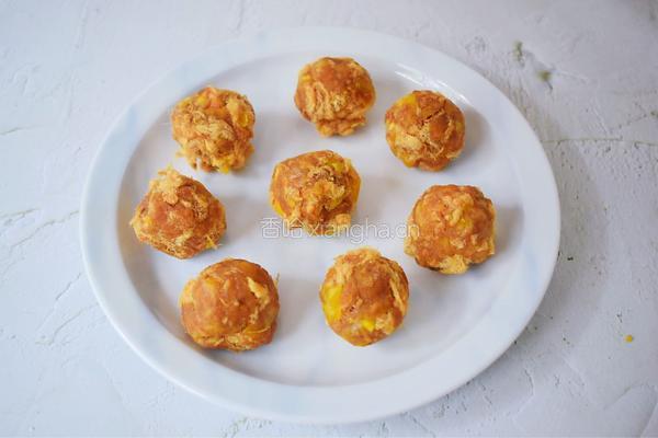 网红肉松青团的做法图解7