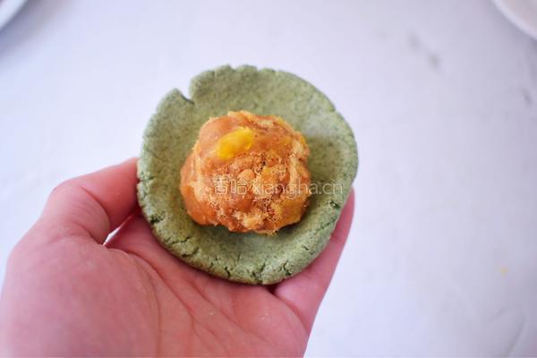 网红肉松青团的做法图解16