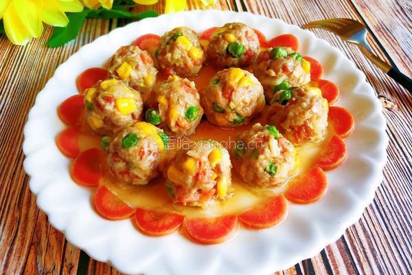 多彩肉丸的做法图解1