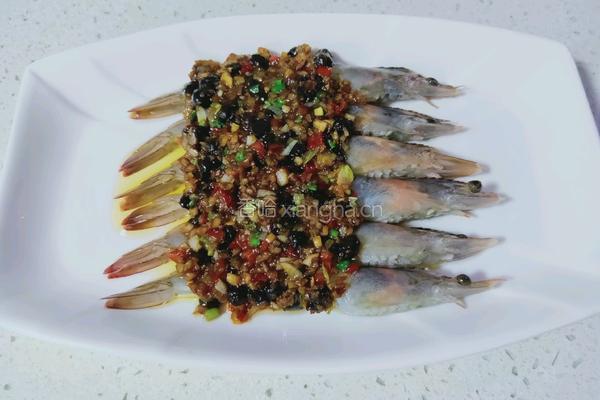 蒜蓉豆豉蒸虾的做法图解6