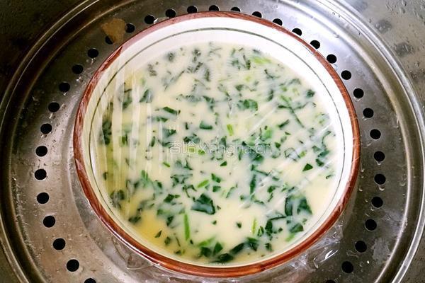菠菜虾仁蒸蛋羹的做法图解8