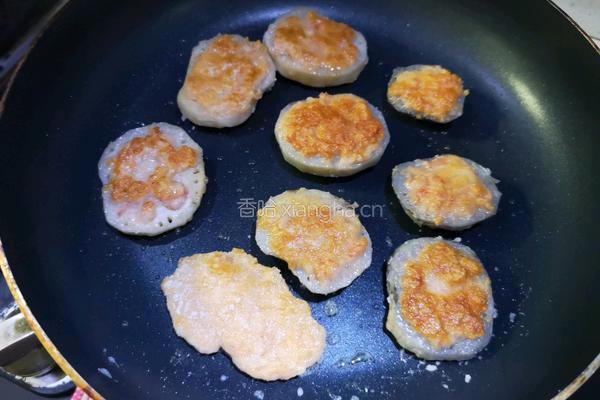 少油版鲜甜虾滑藕饼的做法图解13