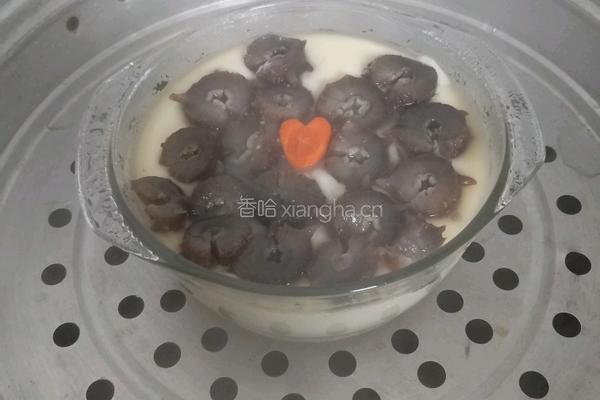 爱心海参鸡蛋羹的做法图解3