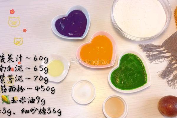 宝宝零食系列～三色馒头的做法图解1