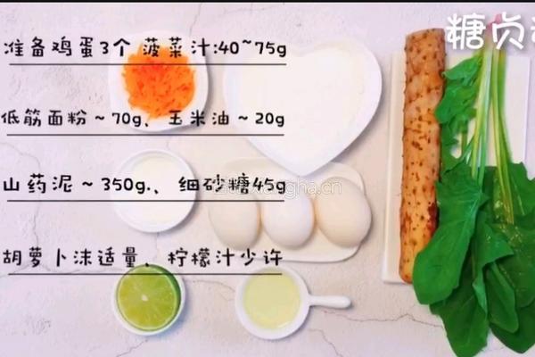 宝宝零食系列～菠菜山药三明治的做法图解1