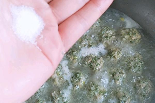 荠菜猪肉丸子的做法图解10