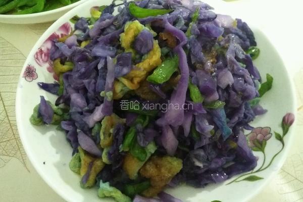 紫甘蓝炒蛋的做法图解5