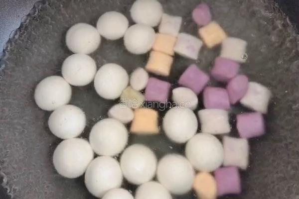 玫瑰花酿汤圆芋圆的做法图解3