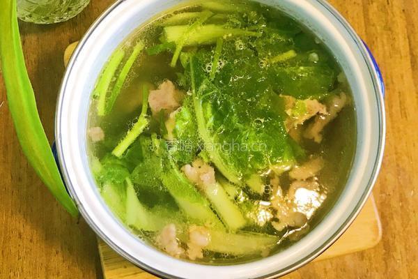 你没吃过的小白菜肉片汤的做法图解7