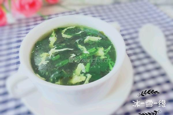 菠菜绿藻蛋花汤的做法图解1