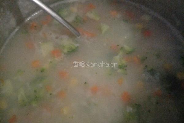 三色蔬菜早餐粥的做法图解4