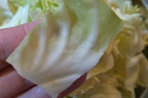 木耳豆腐包炒卷心菜的做法图解3
