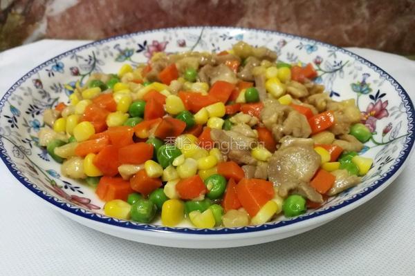 彩色豆炒鸡肉丁的做法图解9