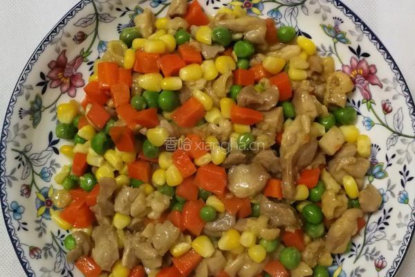 彩色豆炒鸡肉丁的做法图解10