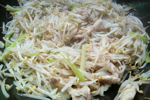 芹菜豆芽炒肉的做法图解7