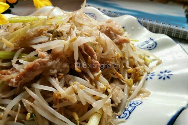 芹菜豆芽炒肉的做法图解8