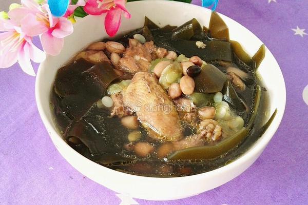 黑豆花生海带水瓜鸡汤的做法图解15