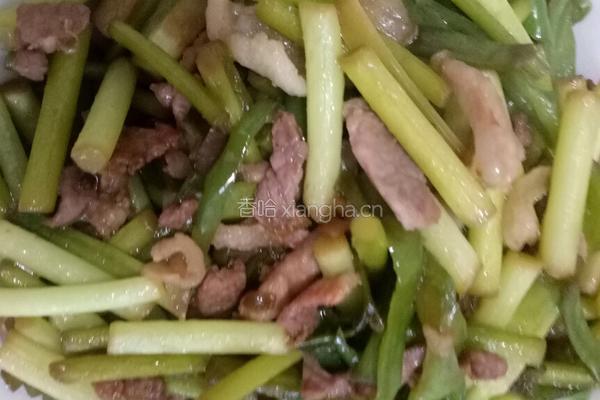 蒜苔青椒炒肉的做法图解3