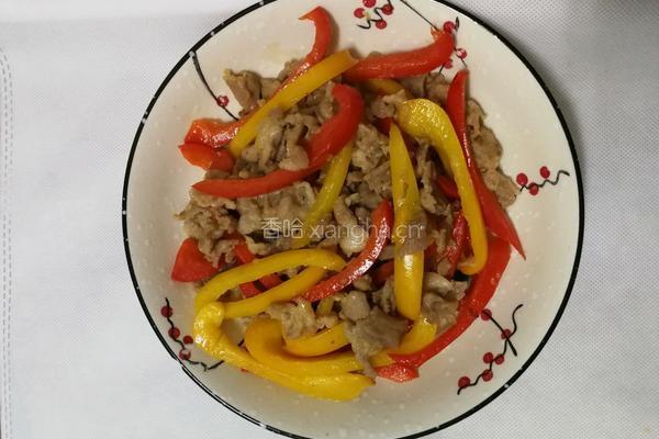 双色椒炒猪肉的做法图解14