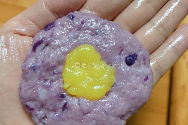 爆浆黄桃芝士紫薯包的做法图解8