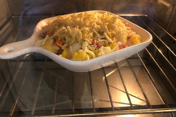 芝士菠萝炒饭的做法图解12