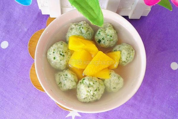 芒果菠菜圆子汤的做法图解15