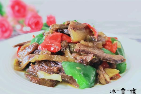 辣椒炒牛头肉的做法图解1