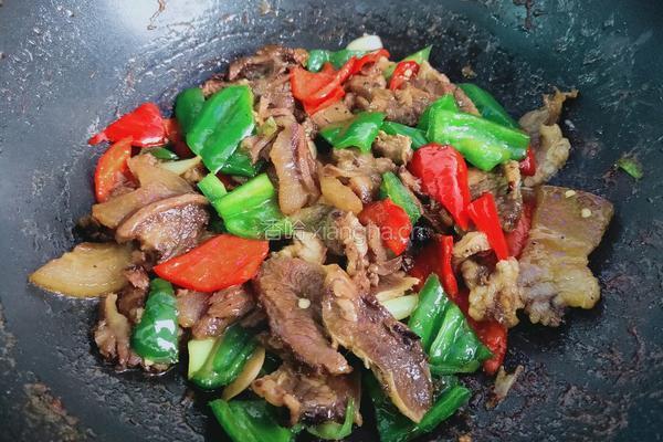 辣椒炒牛头肉的做法图解8